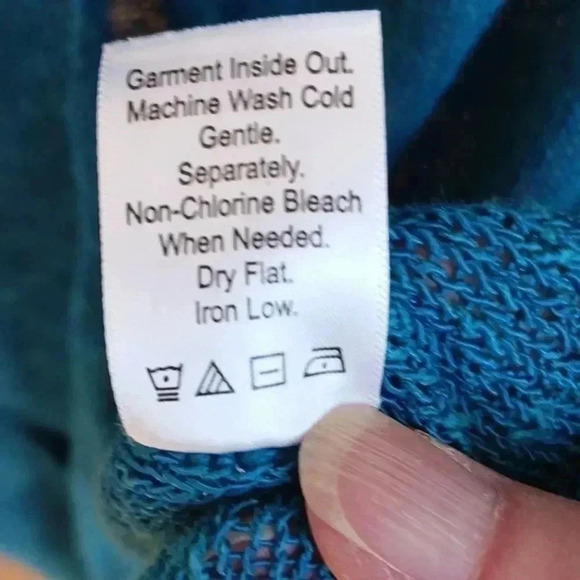 Coldwater Creek Teal 3/4 sleeve long sweater size L - Picture 3 of 7